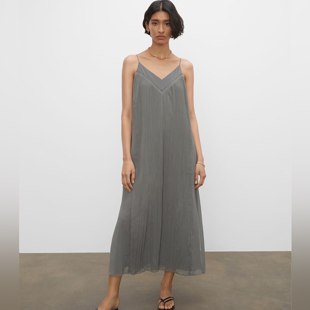 Club Monaco Pleated A-Linne Sage Boho Dress